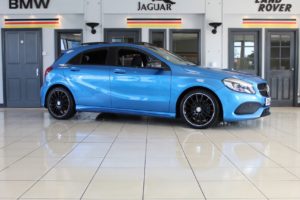 Used 2016 BLUE MERCEDES-BENZ A-CLASS Hatchback 1.6 A 200 AMG LINE PREMIUM 5d 154 BHP (reg. 2016-12-01) for sale in Hazel Grove