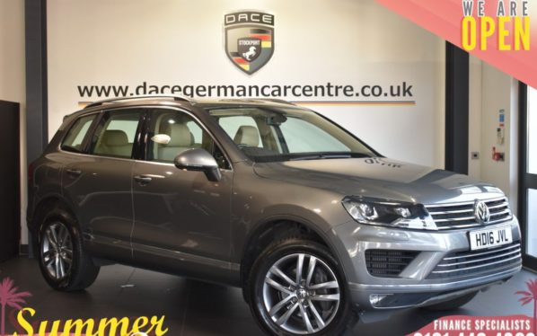 Used 2016 GREY VOLKSWAGEN TOUAREG Estate 3.0 V6 SE TDI BLUEMOTION TECHNOLOGY 5DR AUTO 259 BHP (reg. 2016-03-29) for sale in Bolton