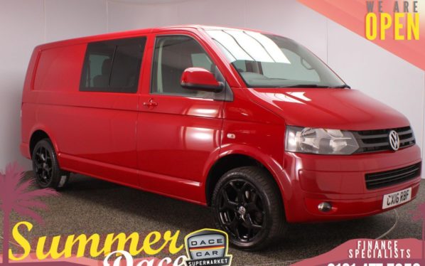Used 2016 RED VOLKSWAGEN TRANSPORTER WINDOW VAN 2.0 T32 TDI KOMBI HIGHLINE 5DR 138 BHP (reg. 2016-03-30) for sale in Stockport