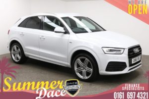 Used 2016 WHITE AUDI Q3 Estate 2.0 TFSI QUATTRO S LINE PLUS 5d AUTO 178 BHP (reg. 2016-06-08) for sale in Manchester