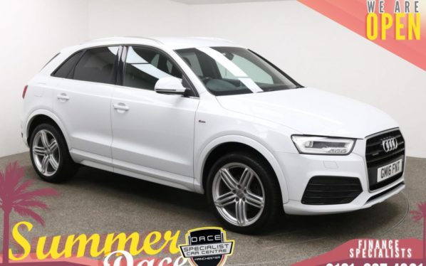 Used 2016 WHITE AUDI Q3 Estate 2.0 TFSI QUATTRO S LINE PLUS 5d AUTO 178 BHP (reg. 2016-06-08) for sale in Manchester