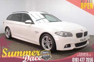 Used 2016 WHITE BMW 5 SERIES Estate 2.0 520D M SPORT TOURING 5d AUTO 188 BHP (reg. 2016-03-01) for sale in Stockport