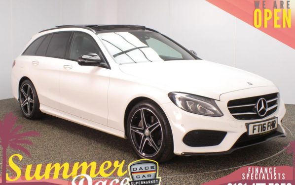 Used 2016 WHITE MERCEDES-BENZ C-CLASS Estate 2.0 C200 AMG LINE PREMIUM 5d AUTO 184 BHP (reg. 2016-08-25) for sale in Stockport