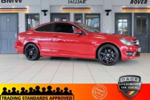 Used 2012 RED MERCEDES-BENZ C-CLASS Coupe 1.6 C180 BLUEEFFICIENCY AMG SPORT 2d 154 BHP (reg. 2012-09-28) for sale in Hazel Grove