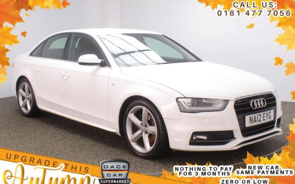 Used 2012 WHITE AUDI A4 Saloon 2.0 TDI S LINE 4d 141 BHP (reg. 2012-04-07) for sale in Stockport