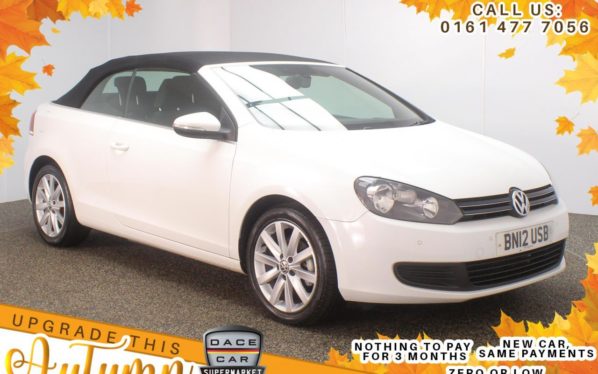 Used 2012 WHITE VOLKSWAGEN GOLF Convertible 1.6 SE TDI BLUEMOTION TECHNOLOGY 2DR 104 BHP (reg. 2012-03-20) for sale in Stockport
