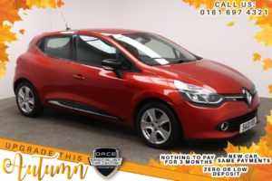 Used 2013 RED RENAULT CLIO Hatchback 1.1 DYNAMIQUE MEDIANAV 5d 75 BHP (reg. 2013-03-28) for sale in Manchester