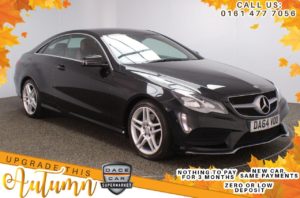 Used 2014 BLACK MERCEDES-BENZ E-CLASS Coupe 2.1 E220 BLUETEC AMG LINE 2d AUTO 174 BHP (reg. 2014-11-27) for sale in Stockport