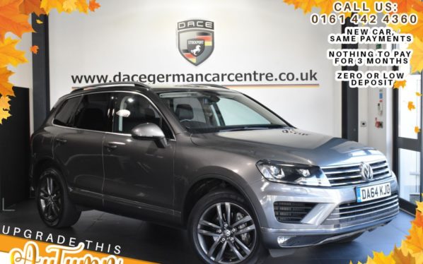 Used 2014 GREY VOLKSWAGEN TOUAREG Estate 3.0 V6 SE TDI BLUEMOTION TECHNOLOGY 5DR AUTO 202 BHP (reg. 2014-10-31) for sale in Bolton