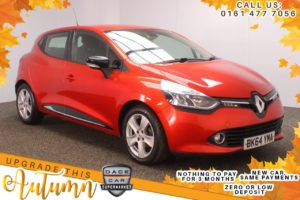 Used 2014 RED RENAULT CLIO Hatchback 1.1 DYNAMIQUE MEDIANAV 5d 75 BHP (reg. 2014-09-29) for sale in Stockport