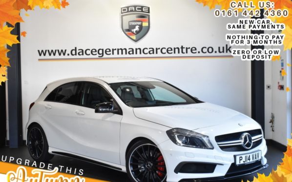 Used 2014 WHITE MERCEDES-BENZ A-CLASS Hatchback 2.0 A45 AMG 4MATIC 5DR 360 BHP (reg. 2014-05-30) for sale in Bolton
