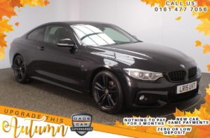 Used 2015 BLACK BMW 4 SERIES Coupe 2.0 420I M SPORT 2d AUTO 181 BHP (reg. 2015-03-18) for sale in Stockport