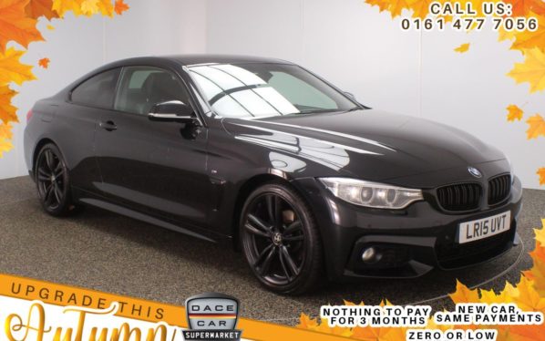 Used 2015 BLACK BMW 4 SERIES Coupe 2.0 420I M SPORT 2d AUTO 181 BHP (reg. 2015-03-18) for sale in Stockport