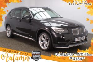 Used 2015 BLACK BMW X1 SUV 2.0 XDRIVE20D XLINE 5d AUTO 181 BHP (reg. 2015-06-30) for sale in Stockport