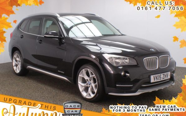 Used 2015 BLACK BMW X1 SUV 2.0 XDRIVE20D XLINE 5d AUTO 181 BHP (reg. 2015-06-30) for sale in Stockport
