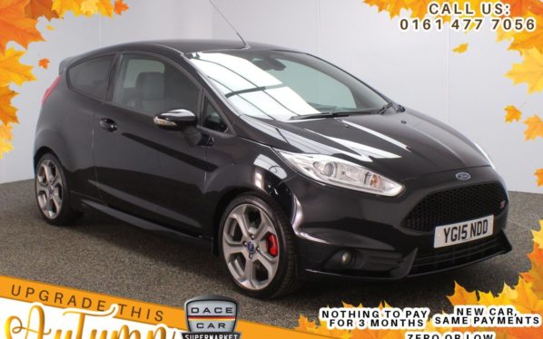 Used 2015 BLACK FORD FIESTA Hatchback 1.6 ST-3 3d 180 BHP (reg. 2015-03-05) for sale in Stockport