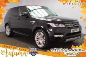 Used 2015 BLACK LAND ROVER RANGE ROVER SPORT Estate 3.0 SDV6 HSE 5d AUTO 288 BHP (reg. 2015-06-15) for sale in Stockport