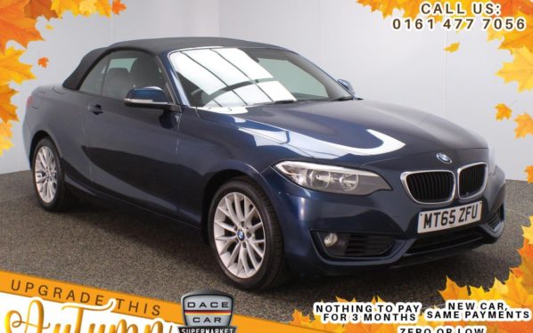 Used 2015 BLUE BMW 2 SERIES Convertible 1.5 218I SE 2d AUTO 134 BHP (reg. 2015-10-22) for sale in Stockport