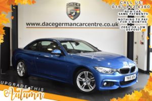 Used 2015 BLUE BMW 4 SERIES Convertible 2.0 420D M SPORT 2DR AUTO 181 BHP (reg. 2015-03-04) for sale in Bolton
