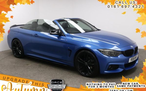 Used 2015 BLUE BMW 4 SERIES Convertible 2.0 420D M SPORT 2d AUTO 181 BHP (reg. 2015-05-29) for sale in Manchester