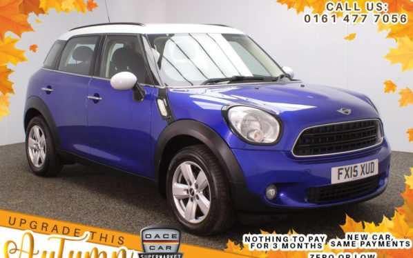 Used 2015 BLUE MINI COUNTRYMAN Hatchback 1.6 COOPER 5DR 122 BHP FREE 1 YEAR WARRANTY (reg. 2015-03-16) for sale in Stockport