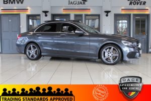 Used 2015 GREY MERCEDES-BENZ C-CLASS Saloon 2.0 C200 AMG LINE PREMIUM 4d AUTO 184 BHP (reg. 2015-08-06) for sale in Hazel Grove