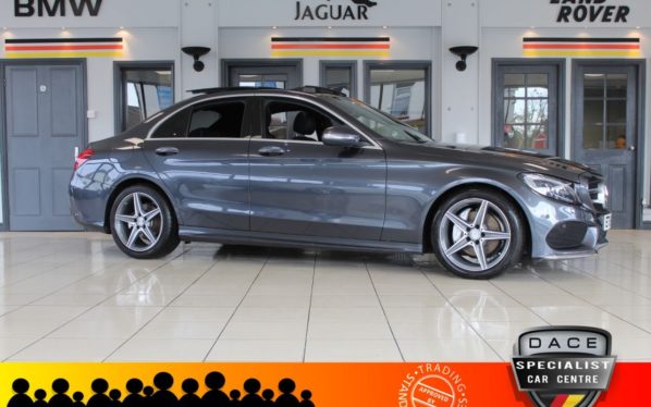 Used 2015 GREY MERCEDES-BENZ C-CLASS Saloon 2.0 C200 AMG LINE PREMIUM 4d AUTO 184 BHP (reg. 2015-08-06) for sale in Hazel Grove