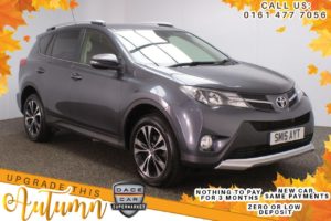 Used 2015 GREY TOYOTA RAV4 SUV 2.0 D-4D INVINCIBLE AWD 5d 124 BHP (reg. 2015-05-29) for sale in Stockport
