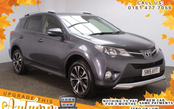 Used 2015 GREY TOYOTA RAV4 SUV 2.0 D-4D INVINCIBLE AWD 5d 124 BHP (reg. 2015-05-29) for sale in Stockport