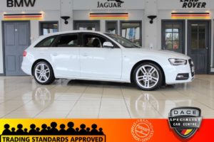 Used 2015 WHITE AUDI A4 AVANT Estate 2.0 AVANT TDI S LINE NAV 5d AUTO 148 BHP (reg. 2015-11-19) for sale in Hazel Grove