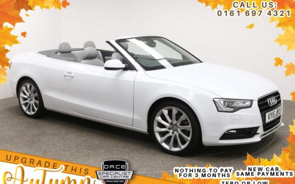 Used 2015 WHITE AUDI A5 Convertible 2.0 TDI SE 2d 177 BHP (reg. 2015-05-26) for sale in Manchester