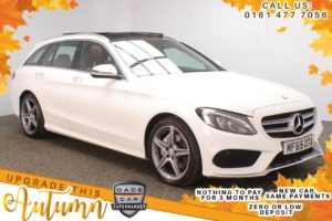 Used 2015 WHITE MERCEDES-BENZ C-CLASS Estate 2.1 C220 D AMG LINE PREMIUM 5d AUTO 170 BHP (reg. 2015-09-30) for sale in Stockport
