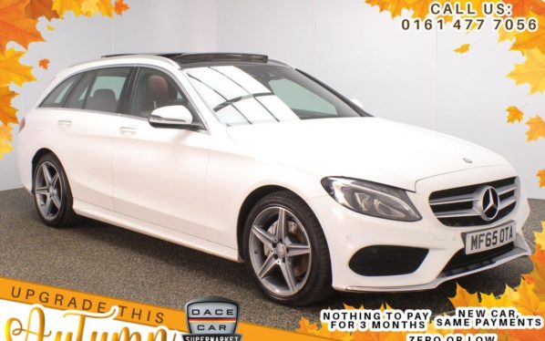 Used 2015 WHITE MERCEDES-BENZ C-CLASS Estate 2.1 C220 D AMG LINE PREMIUM 5d AUTO 170 BHP (reg. 2015-09-30) for sale in Stockport