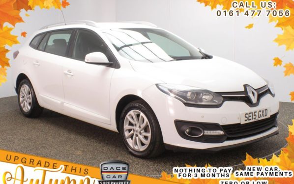 Used 2015 WHITE RENAULT MEGANE Estate 1.5 EXPRESSION PLUS ENERGY DCI S/S 5d 110 BHP (reg. 2015-06-30) for sale in Stockport