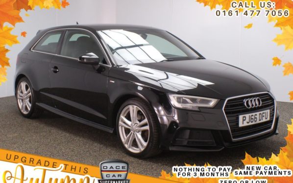 Used 2016 BLACK AUDI A3 Hatchback 1.6 TDI S LINE 3d 109 BHP (reg. 2016-09-23) for sale in Stockport