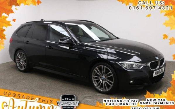Used 2016 BLACK BMW 3 SERIES Estate 2.0 320D M SPORT TOURING 5d 188 BHP (reg. 2016-03-02) for sale in Manchester