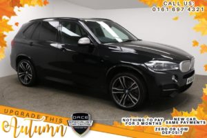 Used 2016 BLACK BMW X5 Estate 3.0 M50D 5d AUTO 376 BHP (reg. 2016-09-20) for sale in Manchester
