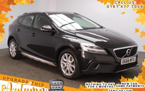 Used 2016 BLACK VOLVO V40 Hatchback 2.0 D2 CROSS COUNTRY PRO 5DR 118 BHP FREE 1 YEAR WARRANTY (reg. 2016-09-29) for sale in Stockport