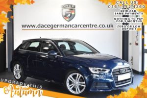 Used 2016 BLUE AUDI A3 Hatchback 2.0 TDI S LINE 5DR 148 BHP (reg. 2016-09-28) for sale in Bolton