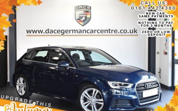 Used 2016 BLUE AUDI A3 Hatchback 2.0 TDI S LINE 5DR 148 BHP (reg. 2016-09-28) for sale in Bolton