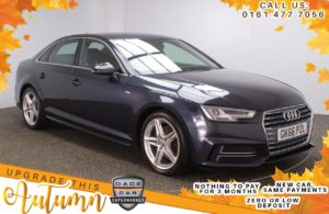 Used 2016 BLUE AUDI A4 Saloon 2.0 TDI S LINE 4d AUTO 148 BHP (reg. 2016-11-04) for sale in Stockport