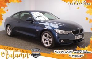 Used 2016 BLUE BMW 4 SERIES Coupe 2.0 420D XDRIVE SE 2DR AUTO 188 BHP FREE 1 YEAR WARRANTY (reg. 2016-11-25) for sale in Stockport