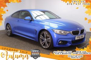 Used 2016 BLUE BMW 4 SERIES Coupe 3.0 430D XDRIVE M SPORT 2d AUTO 255 BHP (reg. 2016-03-31) for sale in Stockport