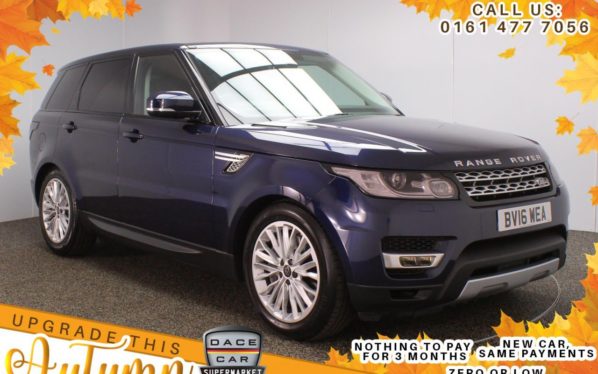 Used 2016 BLUE LAND ROVER RANGE ROVER SPORT SUV 3.0 SDV6 HSE 5d AUTO 306 BHP (reg. 2016-04-05) for sale in Stockport