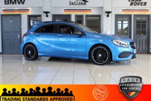 Used 2016 BLUE MERCEDES-BENZ A-CLASS Hatchback 1.6 A 200 AMG LINE PREMIUM 5d 154 BHP (reg. 2016-12-01) for sale in Hazel Grove