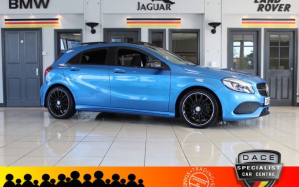 Used 2016 BLUE MERCEDES-BENZ A-CLASS Hatchback 1.6 A 200 AMG LINE PREMIUM 5d 154 BHP (reg. 2016-12-01) for sale in Hazel Grove