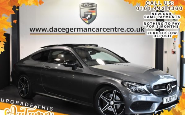 Used 2016 GREY MERCEDES-BENZ C-CLASS Coupe 2.1 C 220 D AMG LINE PREMIUM PLUS 2DR AUTO 168 BHP (reg. 2016-07-31) for sale in Bolton