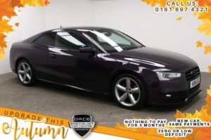 Used 2016 PURPLE AUDI A5 Coupe 2.0 TDI BLACK EDITION PLUS 3d 187 BHP (reg. 2016-06-24) for sale in Manchester