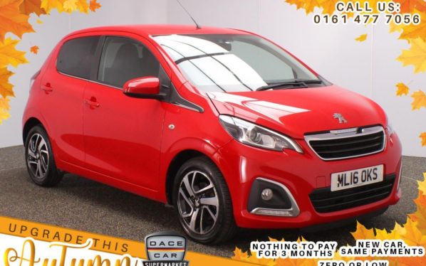 Used 2016 RED PEUGEOT 108 Hatchback 1.2 PURETECH ALLURE 5d 82 BHP (reg. 2016-03-31) for sale in Stockport
