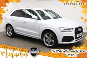 Used 2016 WHITE AUDI Q3 Estate 2.0 TFSI QUATTRO S LINE PLUS 5d AUTO 178 BHP (reg. 2016-06-08) for sale in Manchester
